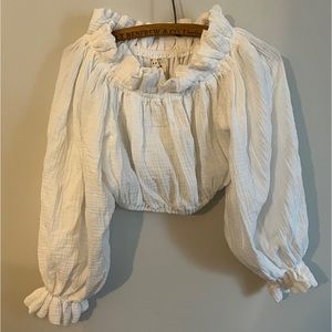 Boheme Goods Ruffle White Gauze Top